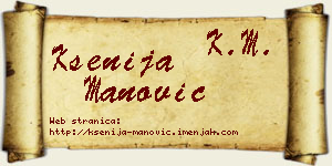 Ksenija Manović vizit kartica